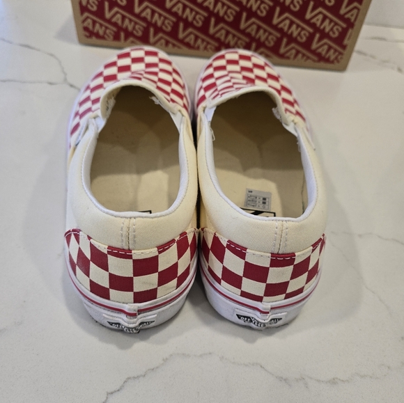Vans off the wall Classic slip on primary check red and white - Picture 11 of 14